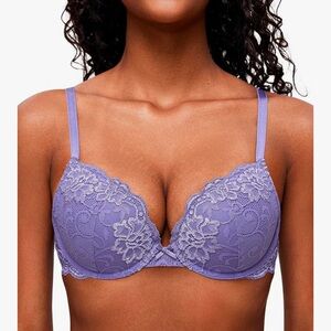 Deyllo Women’s Push Up Purple Lace Padded Underwire Bra (BNWOT)